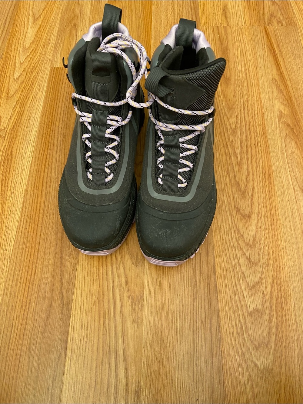 Stella McCartney Black & Light Pink Lace-Up Trail Boots GuC size 9